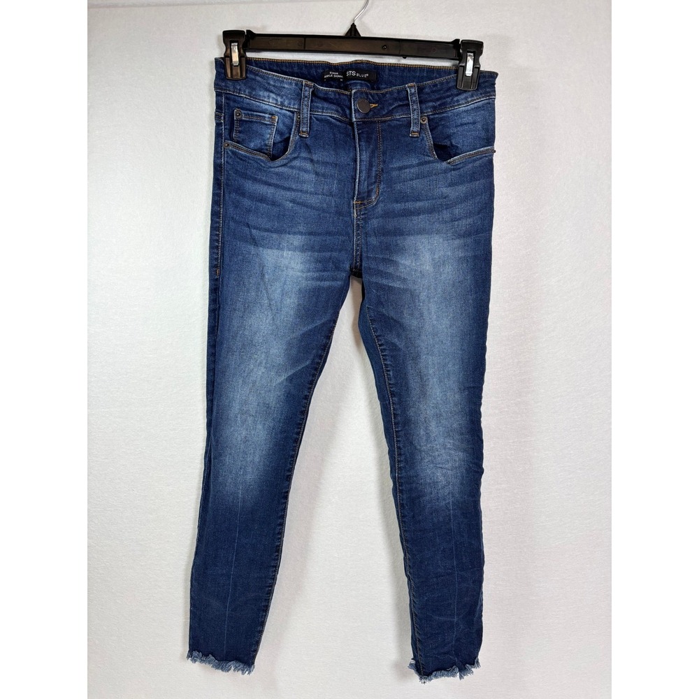 STS Blue Emma Ankle Skinny Jeans Medium Wash Raw Hem EP1446JB3 Size 29